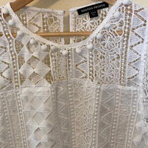 Boston Proper Lace Pom Pom Dress